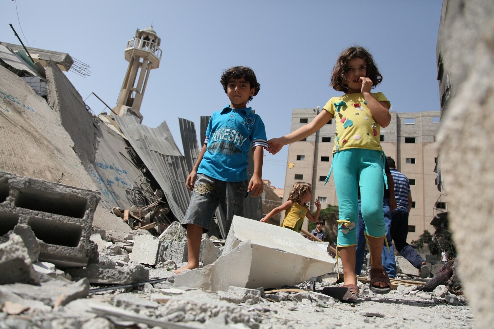 Kinder in der Stadt Gaza im Nahen Osten