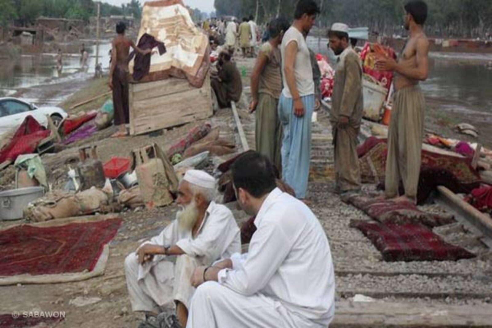 Flut Pakistan: Flutsituation in Aza Khail Nowshehra