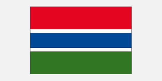 Die Flagge von Gambia