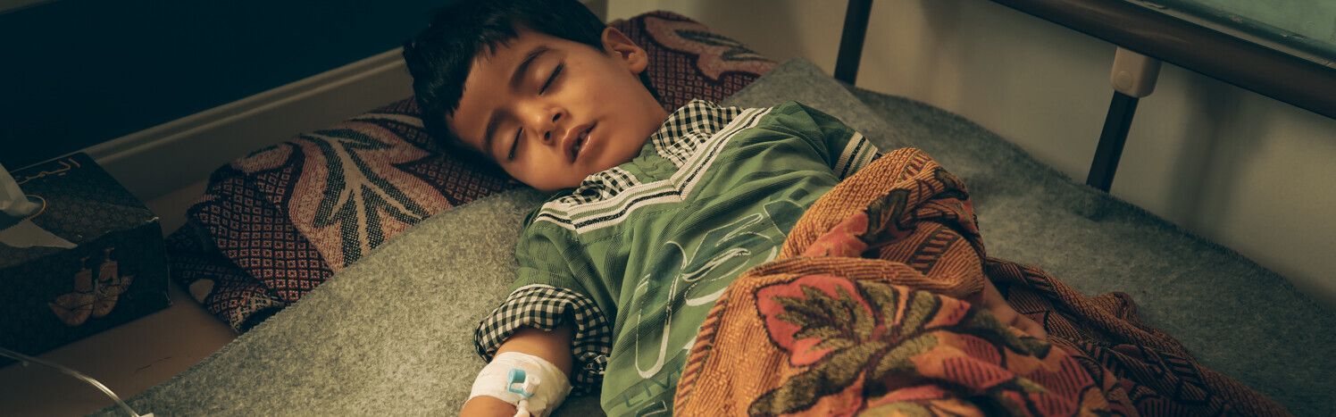 Erschöpft durch die Cholera-Erkrankung.