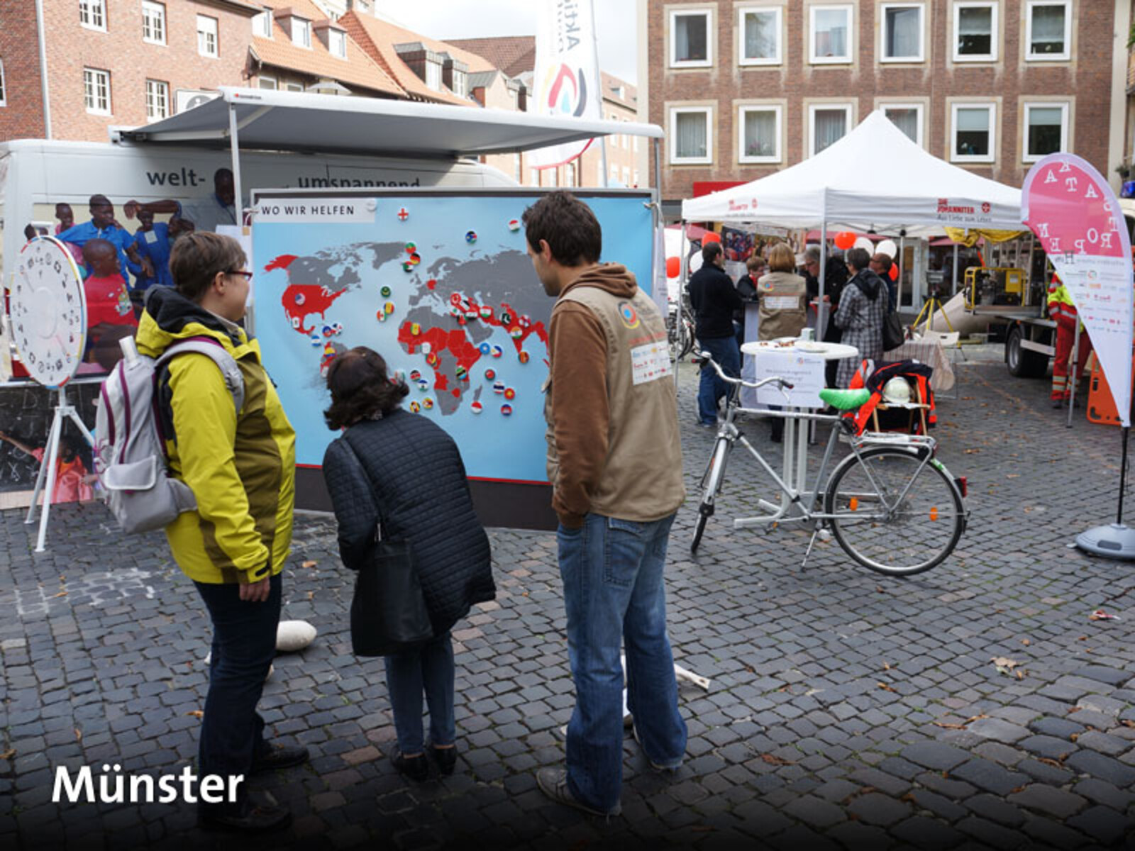 Am vierten Tag der Tour stand unser Mobil auf dem Harsewinkelplatz in der Münsteraner Innenstadt