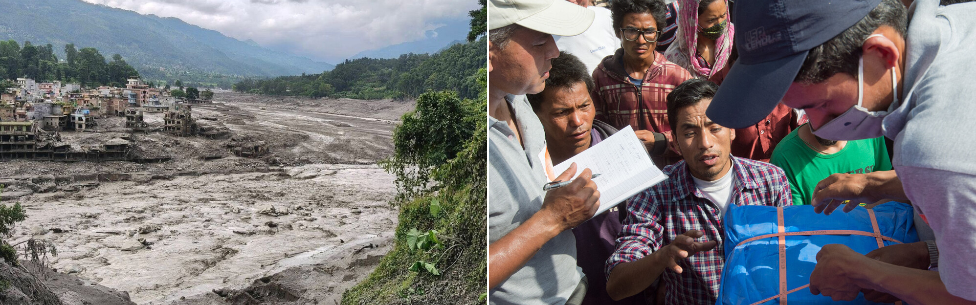 Zerstörung nach der Sturzflut in Nepal
