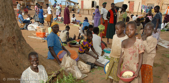 Ein Camp der Vertriebenen in Uganda