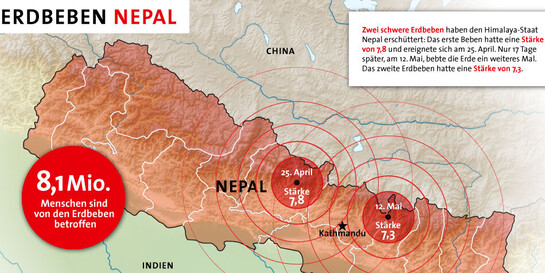Infografik Erdbeben Nepal Stand: 03. Juni 2015