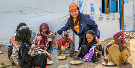 Helferin von World Vision bei Einsatz im Sudan
