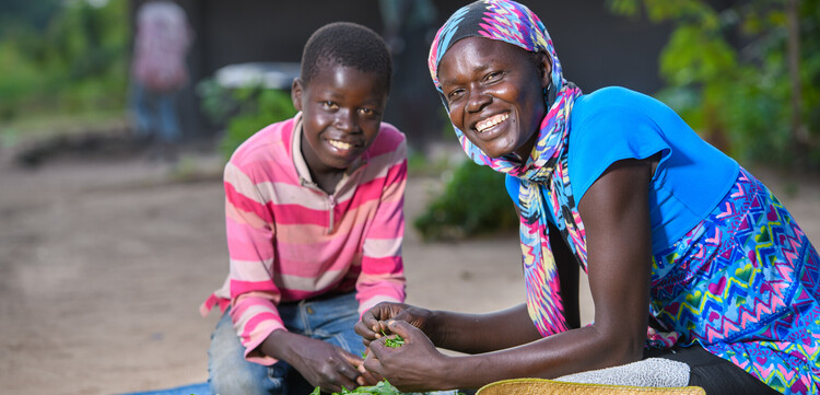 Eine geflüchtete Familie in Uganda Eine geflüchtete Familie in Uganda