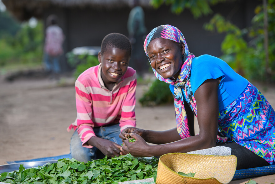 Eine geflüchtete Familie in Uganda Eine geflüchtete Familie in Uganda