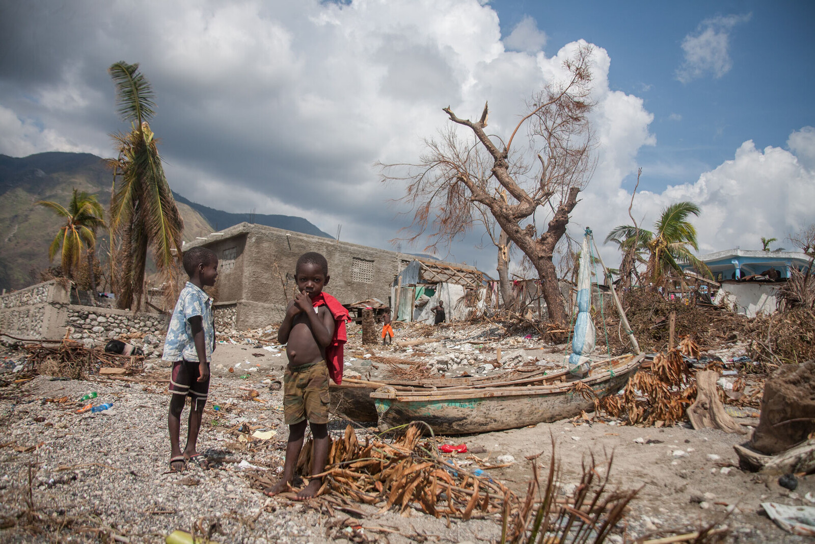 Kinder in Haiti, wo 2016 Wirbelsturm Matthew verheerende Auswirkungen hatte