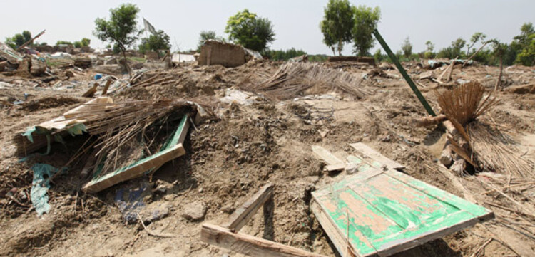Flut Pakistan: Zerstörte Häuser Flut Pakistan: Zerstörte Häuser