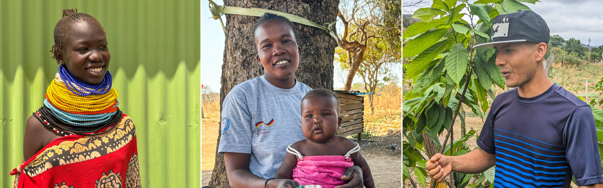 Drei Menschen aus Afrika berichten, wie sie dank den Johannitern ein besseres Leben führen können