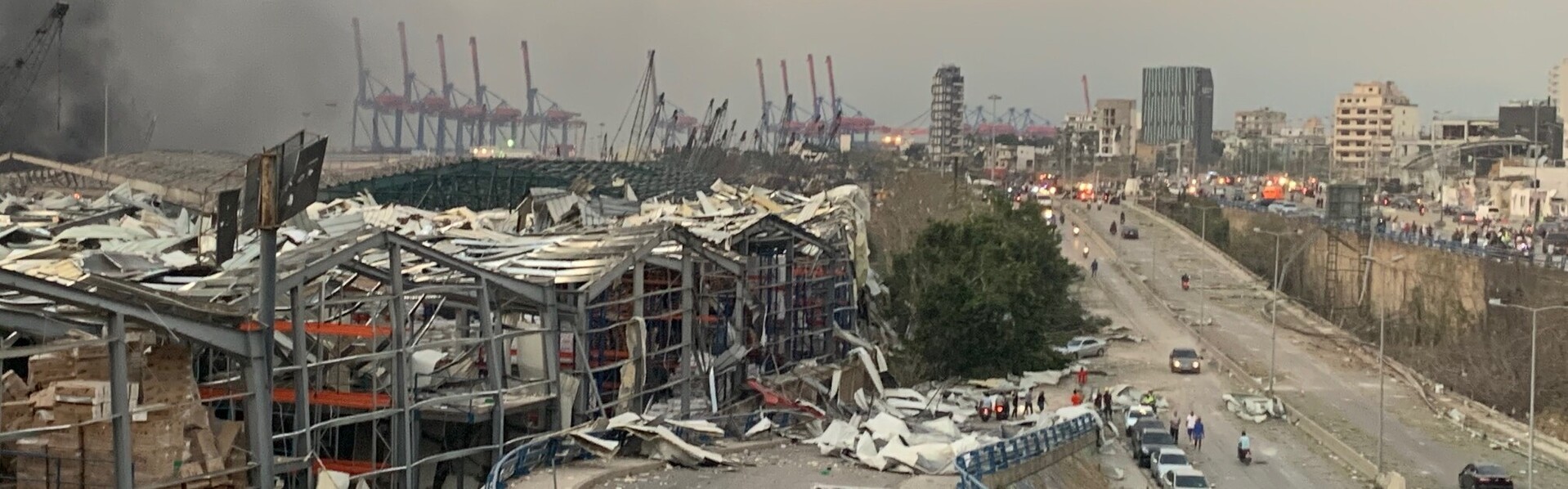 Die Stadt Beirut nach der Explosion am 4. August 2020