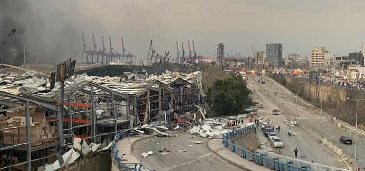 Die Stadt Beirut nach der Explosion am 4. August 2020
