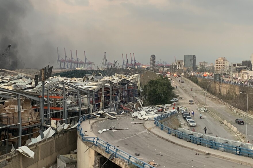 Die Stadt Beirut nach der Explosion am 4. August 2020 Die Stadt Beirut nach der Explosion am 4. August 2020