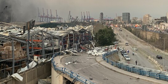 Die Stadt Beirut nach der Explosion am 4. August 2020