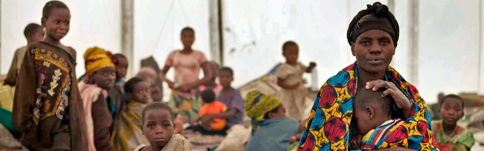 Frauen und Kinder in Camp für Binnenflüchtlinge im Kongo