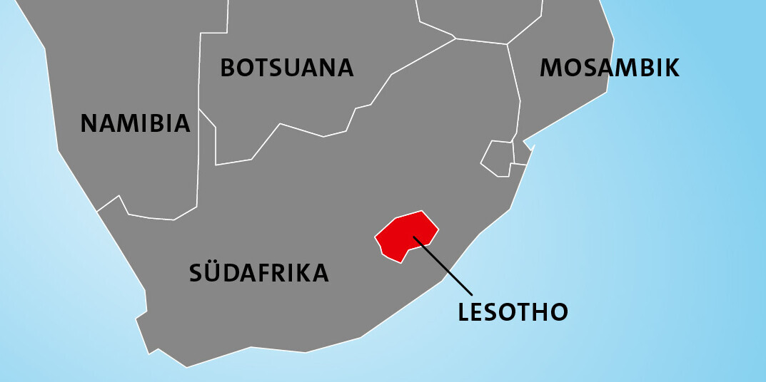 Lage von Lesotho in Afrika