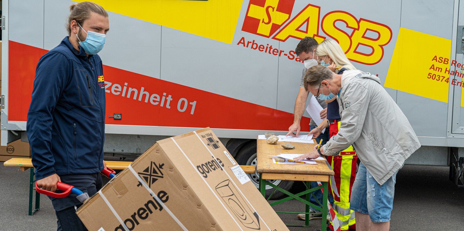 Hochwasserhilfe: Über den ASB erhalten Betroffene Waschmaschinen und Bautrockner