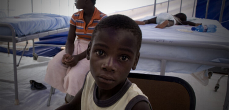 Cholera Simbabwe: Portrait eines Jungen im Krankenhaus
