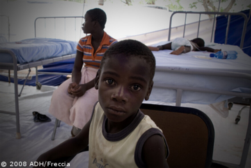 Cholera Simbabwe: Portrait eines Jungen im Krankenhaus