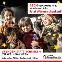120 Euro retten Leben - mit warmen Mänteln für geflüchtete Menschen aus Syrien 120 Euro retten Leben - mit warmen Mänteln für geflüchtete Menschen aus Syrien