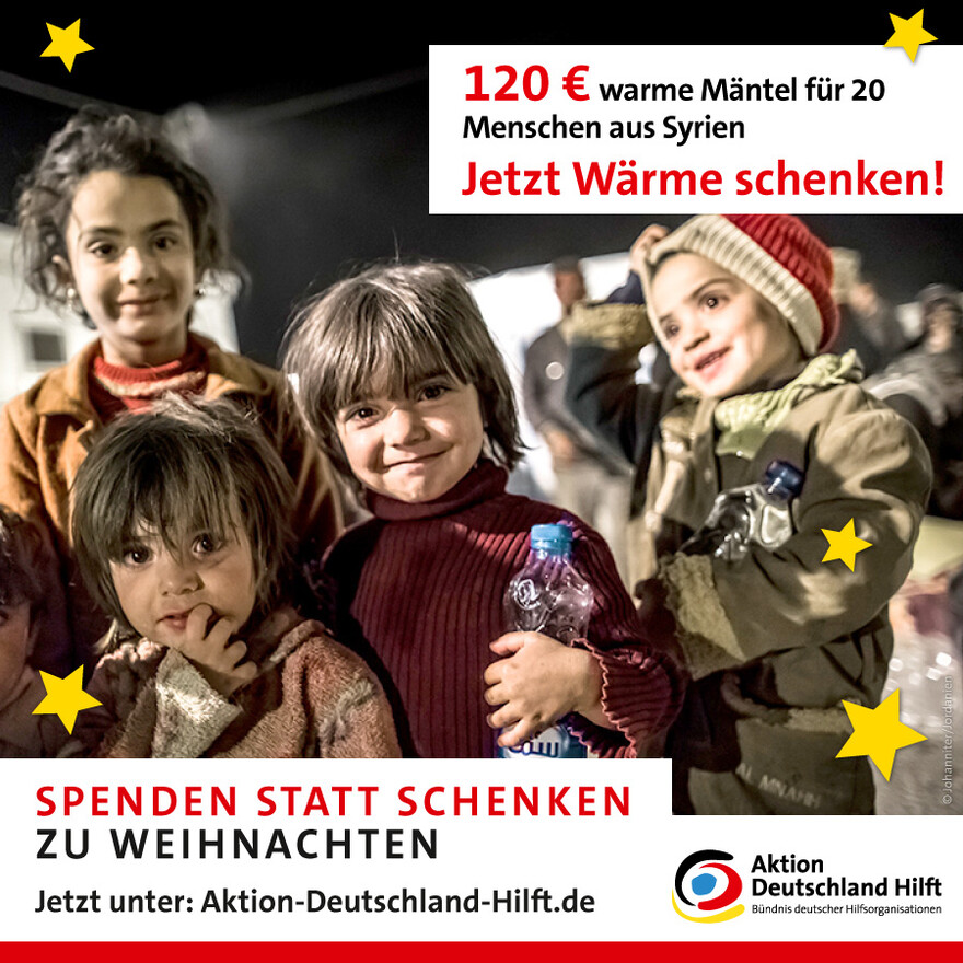 120 Euro retten Leben - mit warmen Mänteln für geflüchtete Menschen aus Syrien 120 Euro retten Leben - mit warmen Mänteln für geflüchtete Menschen aus Syrien