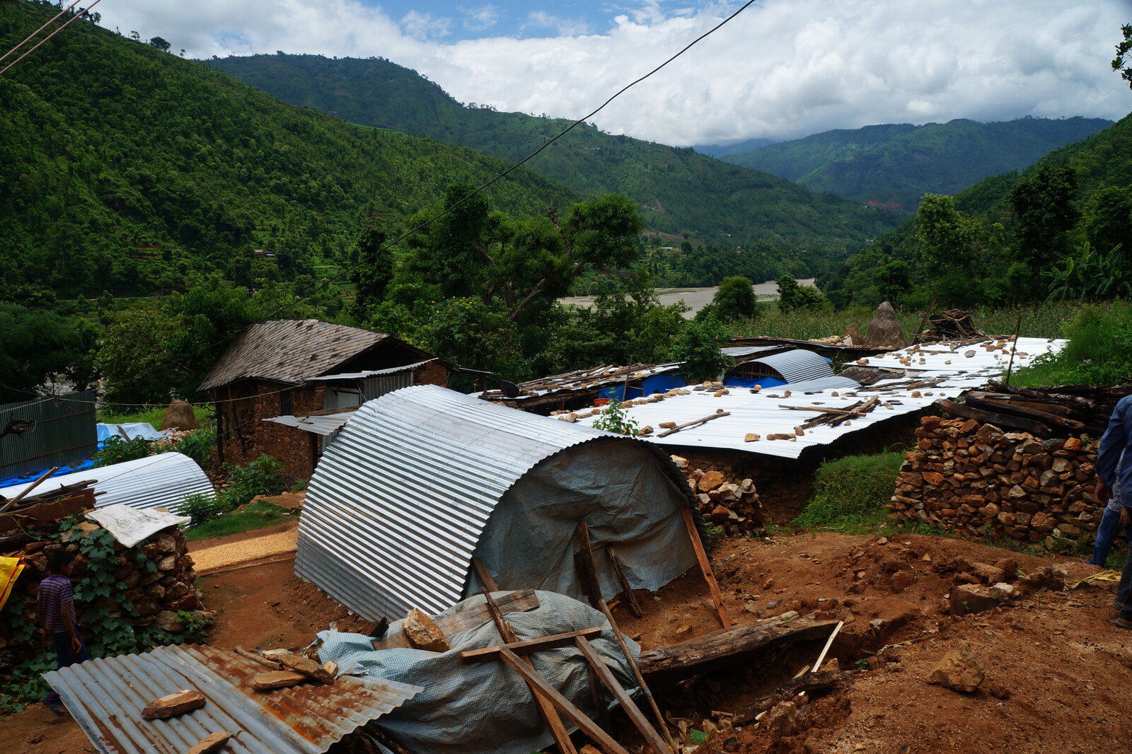 Erdbeben Nepal Errichtung Notunterkünfte