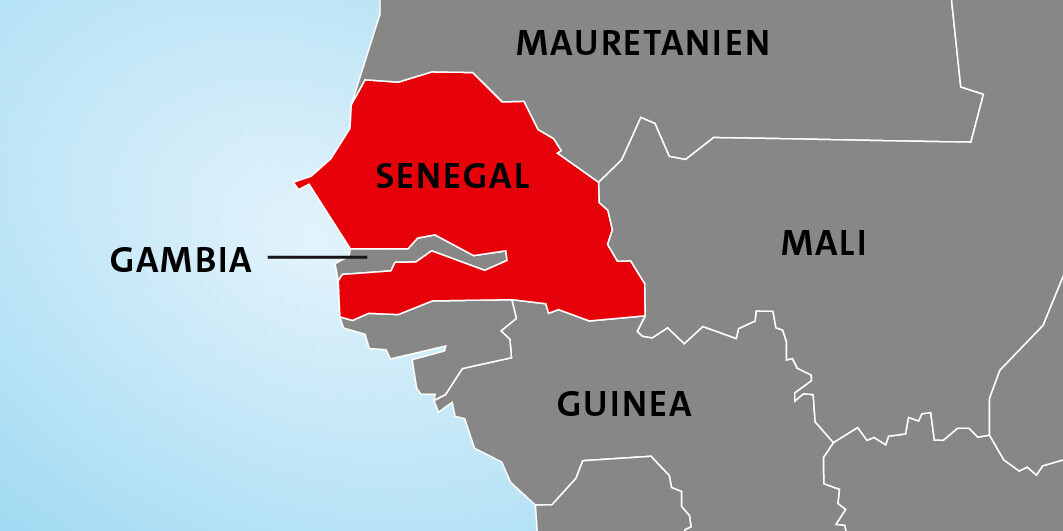Lage von Senegal in Afrika Lage von Senegal in Afrika