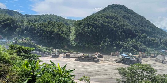 Zerstörte Häuser nach der Sturzflut in Nepal