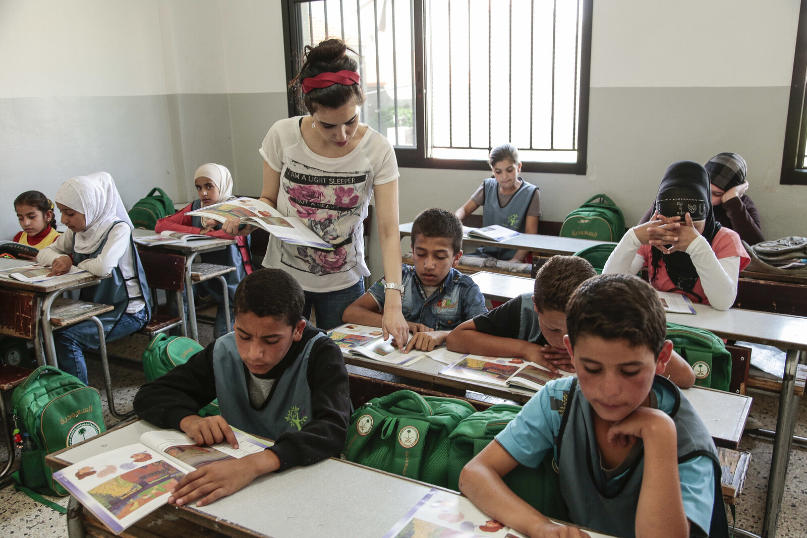 Syrische Kinder beim Unterricht 