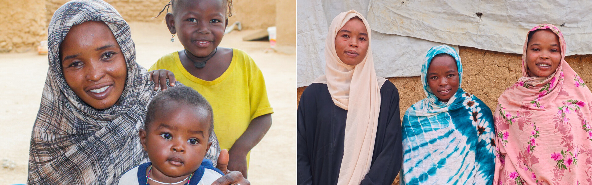 Frauen und Kinder, die aus dem Sudan geflohen sind