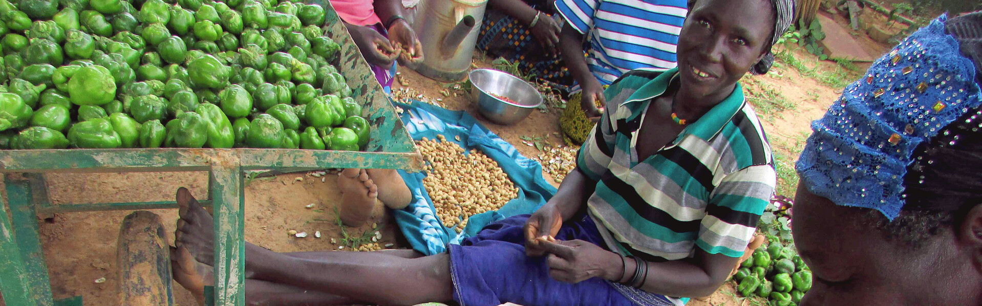 Frauen in Burkina Faso mit frischem Gemüse aus eigenem Anbau