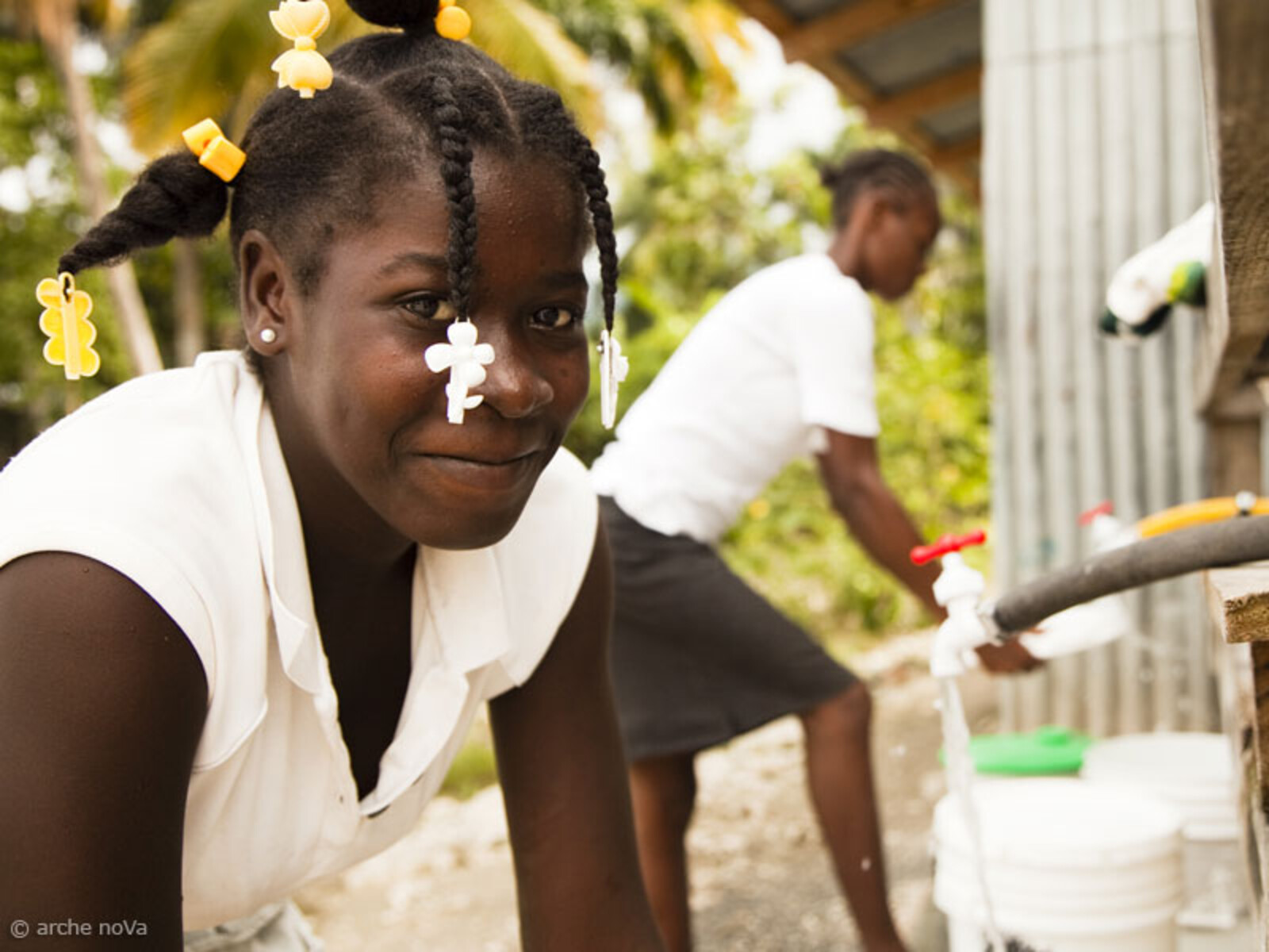 Die Bewohner von Petit Guineé sind dankbar für das saubere Trinkwasser