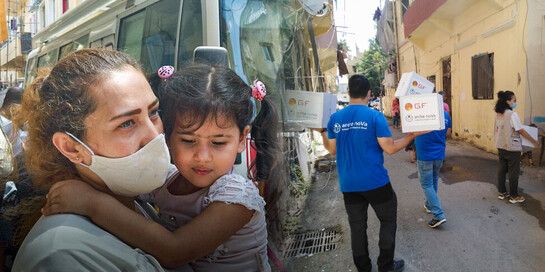 Menschen in Beirut, ein Monat nach der Explosionskatastrophe im Libanon