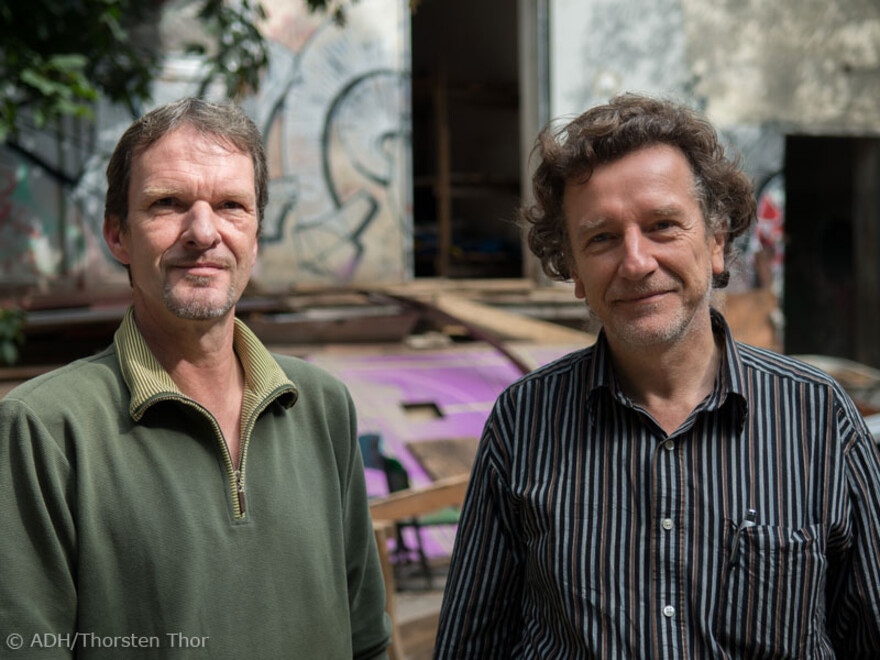 002-bs-hochwasser-okt-2 Roland Gebert und Stefan Bünsow waren die letzten, die das Peißnitzhaus verlassen haben