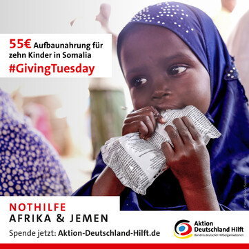 Aufbaunahrung rettet Kindern wie diesem in Somalia das Leben Aufbaunahrung rettet Kindern wie diesem in Somalia das Leben