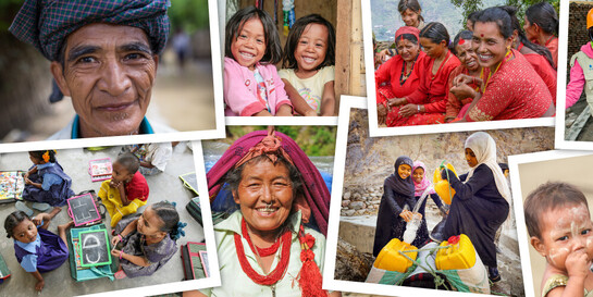 Collage: Menschen in Asien