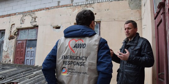 Helfer von AWO International unterstützen beim Wiederaufbau in der Ukraine