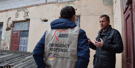 Helfer von AWO International unterstützen beim Wiederaufbau in der Ukraine