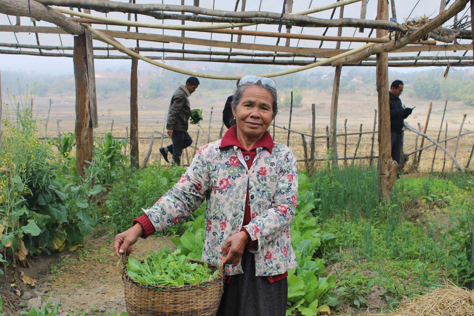 Eine Frau bei einem Hilfsprojekt von ADRA in Laos