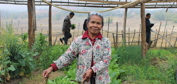 Eine Frau bei einem Hilfsprojekt von ADRA in Laos