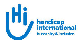 Logo Handicap International: Für Menschen mit Behinderung – weltweit Logo Handicap International: Für Menschen mit Behinderung – weltweit