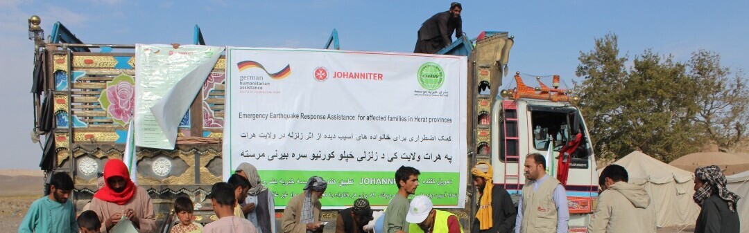 Die Johanniter versorgen die Menschen in Herat mit Hilfsgütern