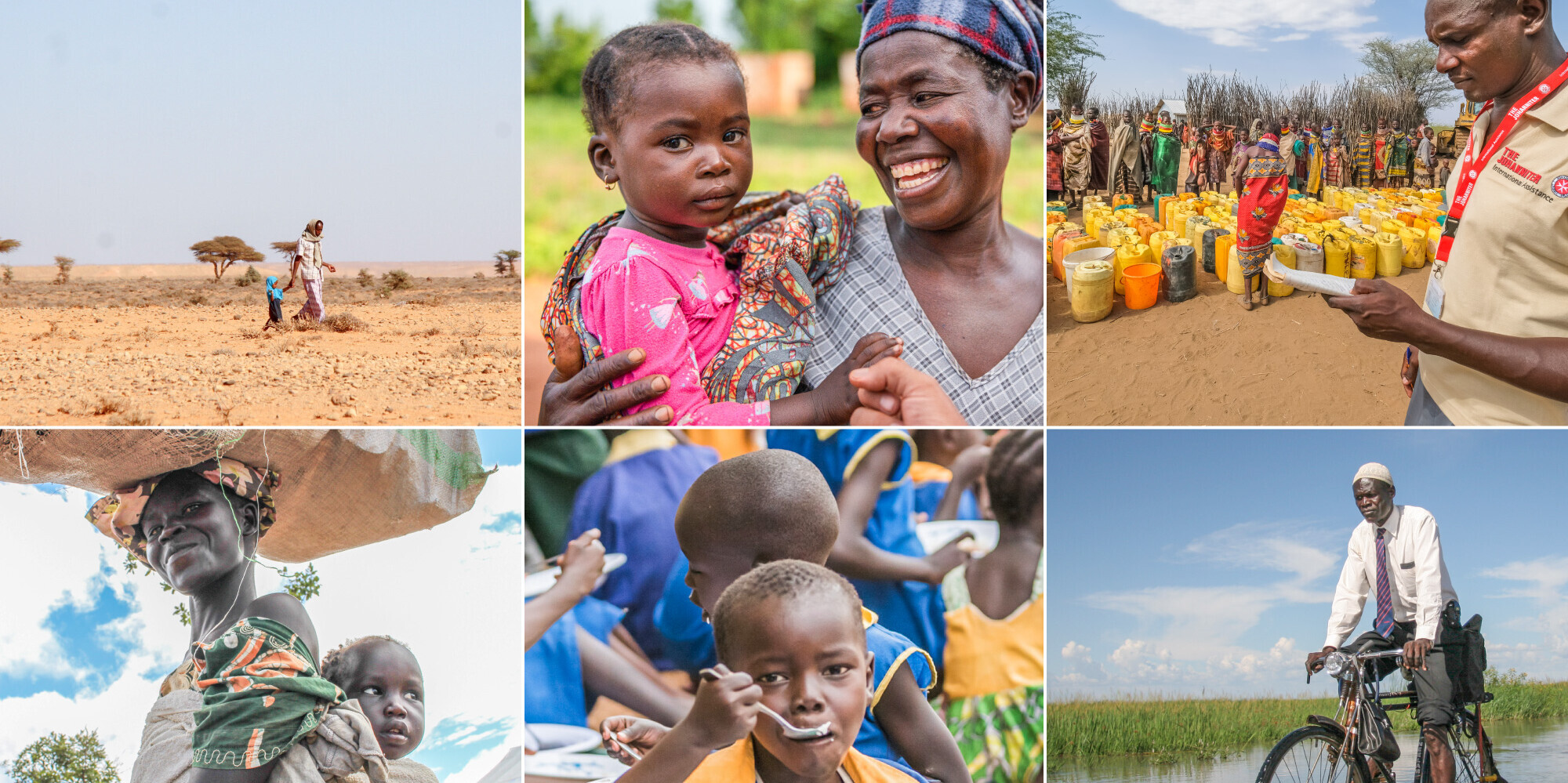 Collage: Hilfe für Menschen in Afrika