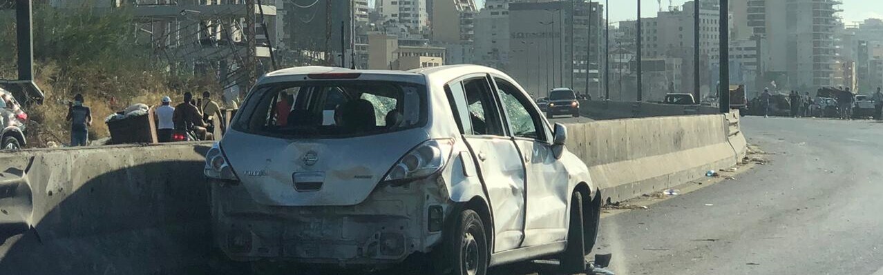 Nach der Explosion: Ein zerstörtes Auto in Beirut