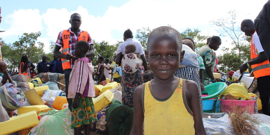 Ein Kind in einem Flüchtlingscamp in Uganda