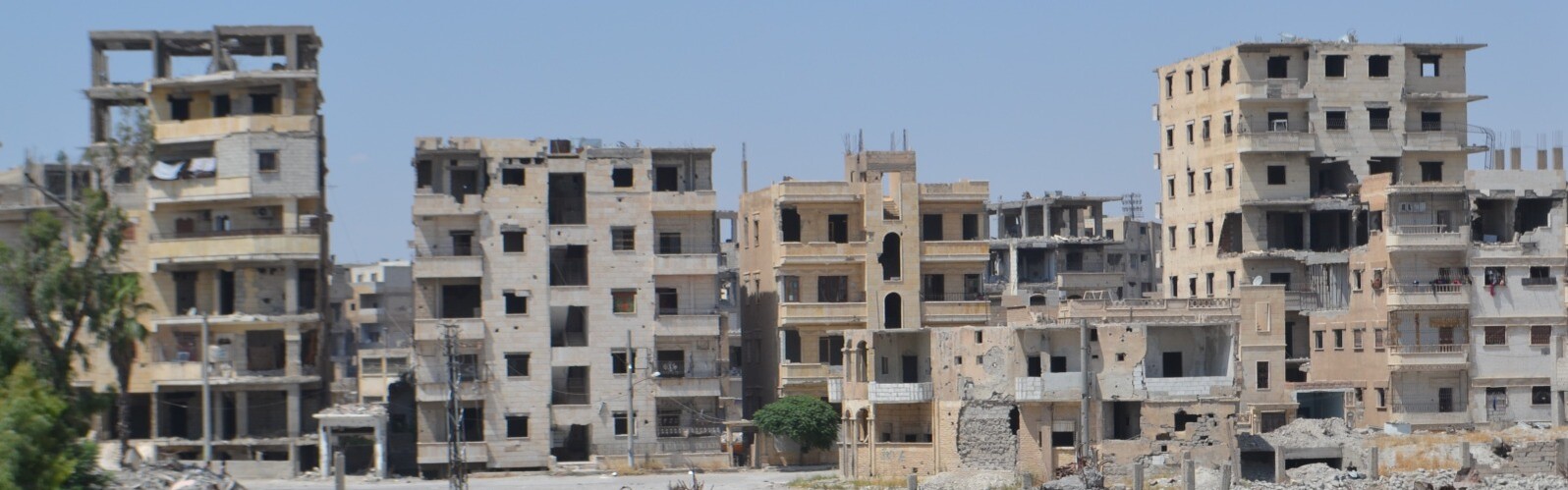 Zerstörte Häuser nach Krieg in Syrien