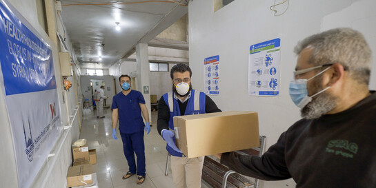 Nothilfe während der Corona-Pandemie in einem Krankenhaus in Syrien