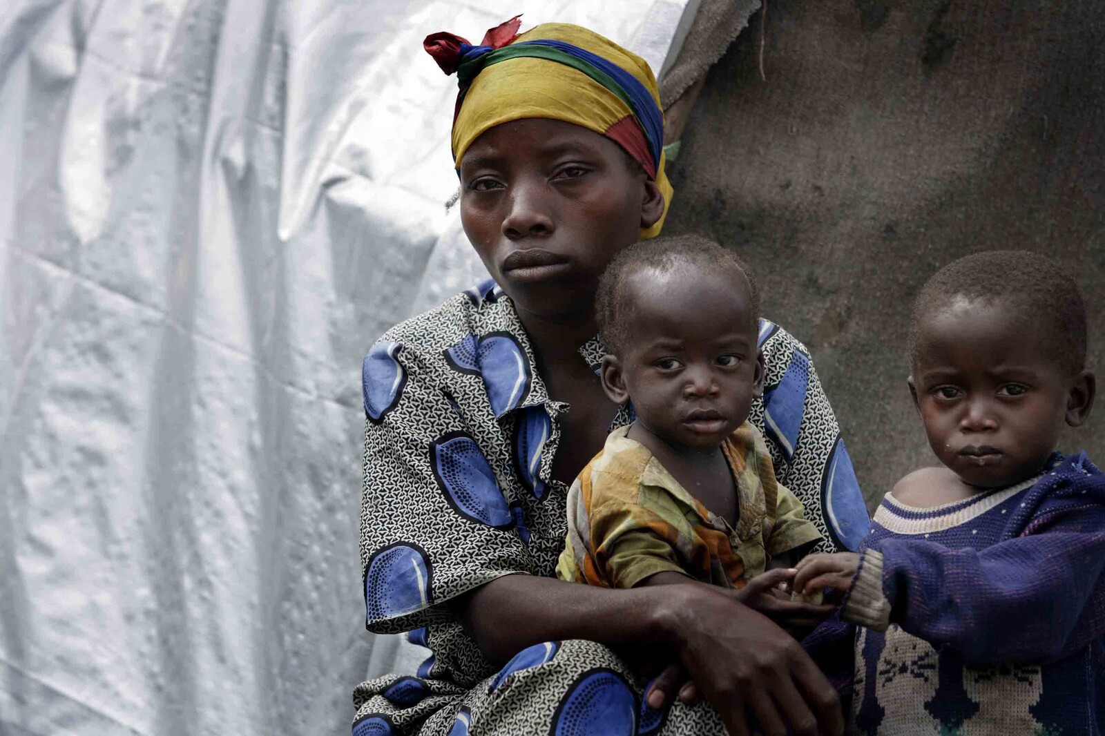 Aisha und ihre Kinder sind vor Gewalt in der Demokratischen Republik Kongo geflohen.