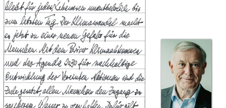 Horst Köhler, Schirmherr von Aktion Deutschland Hilft, hat sich am Kunstprojekt beteiligt