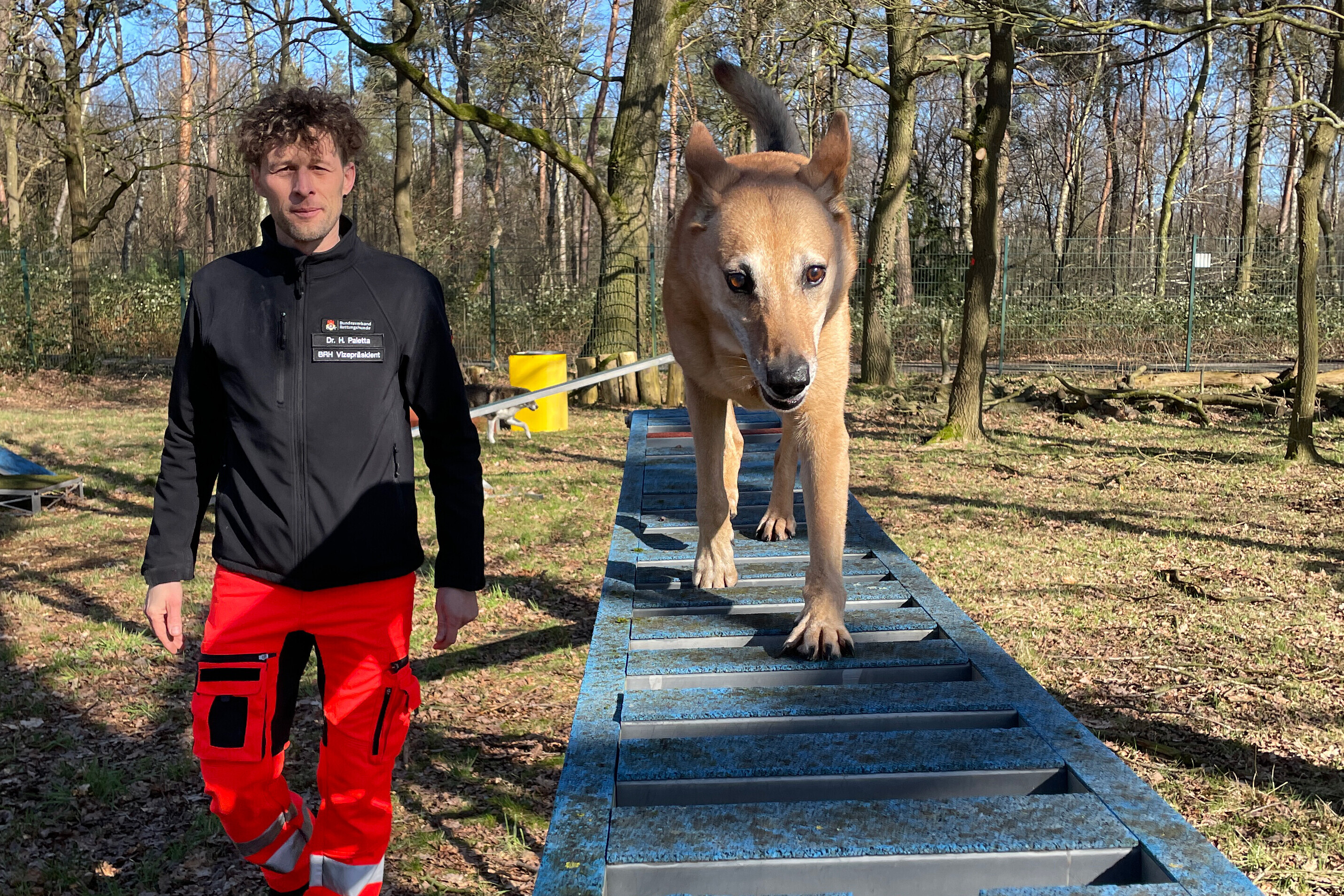 Henri Paletta mit seinem Hund auf einem Übungsplatz in NRW Henri Paletta mit seinem Hund auf einem Übungsplatz in NRW